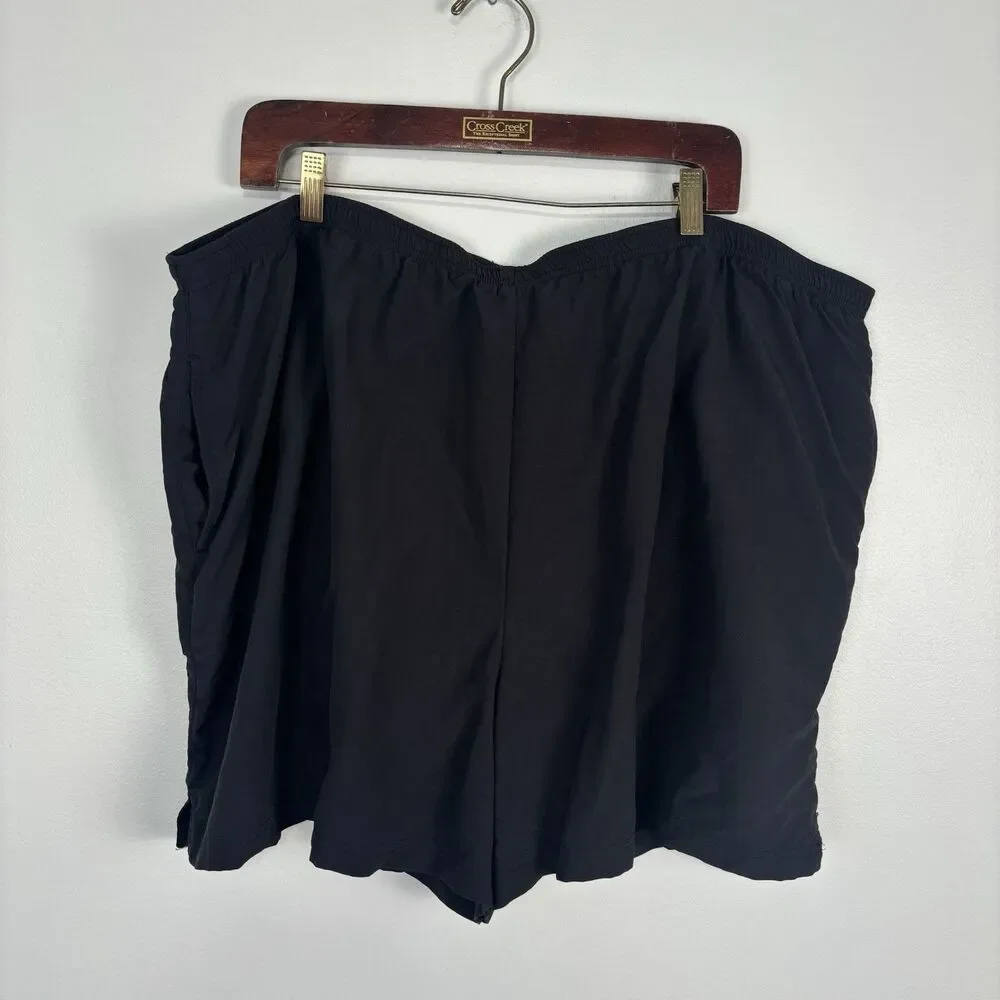 L.L. Bean Mens 3X Black Swim Trunks With Pockets Pull On Beach